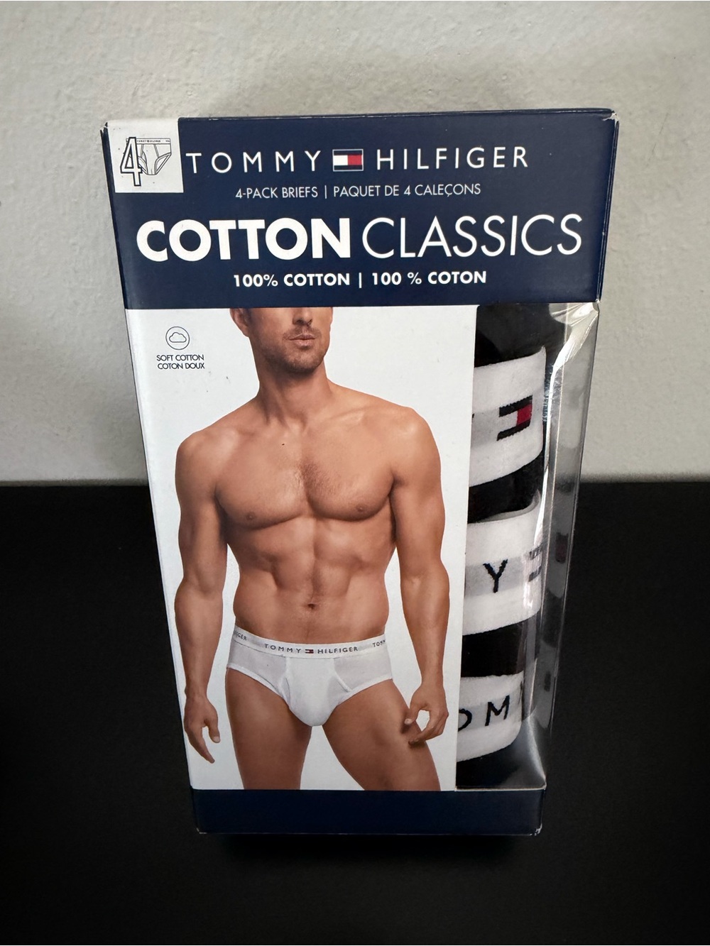 Tommy Hilfiger White & Black Cotton Classics 4-Pack Men's Briefs